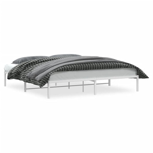 Metal Bed Frame without Mattress White 193x203cm Metal Bed Frame without Mattress White 193x203cm