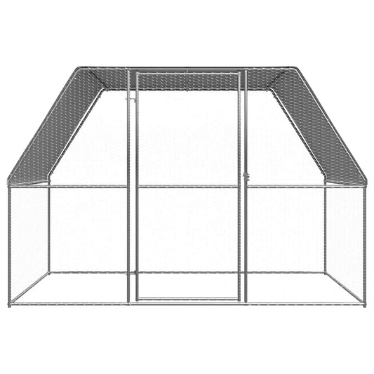 Chicken Cage Silver and Grey 3x2x2 m Galvanised Steel Chicken Cage Silver and Grey 3x2x2 m Galvanised Steel