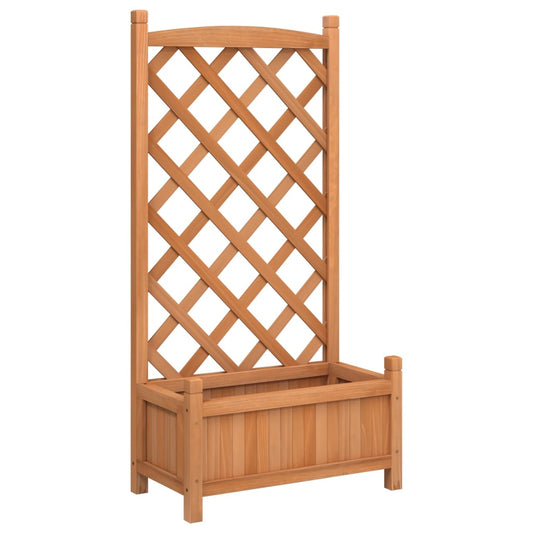 Planter with Trellis Brown Solid Wood Fir Planter with Trellis Brown Solid Wood Fir