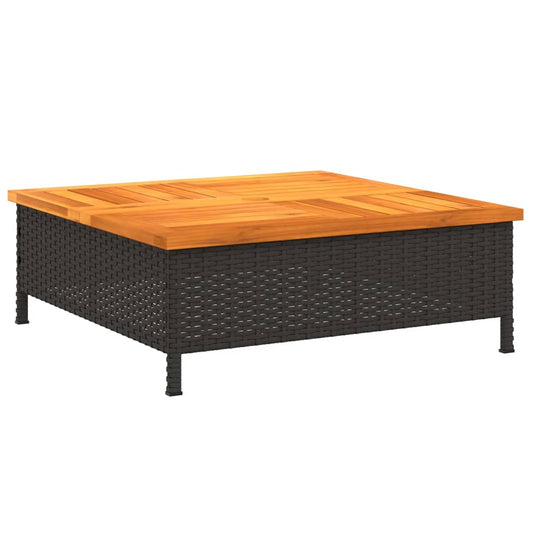 Parasol Base Cover Black 70x70x25 cm Poly Rattan and Acacia Parasol Base Cover Black 70x70x25 cm Poly Rattan and Acacia