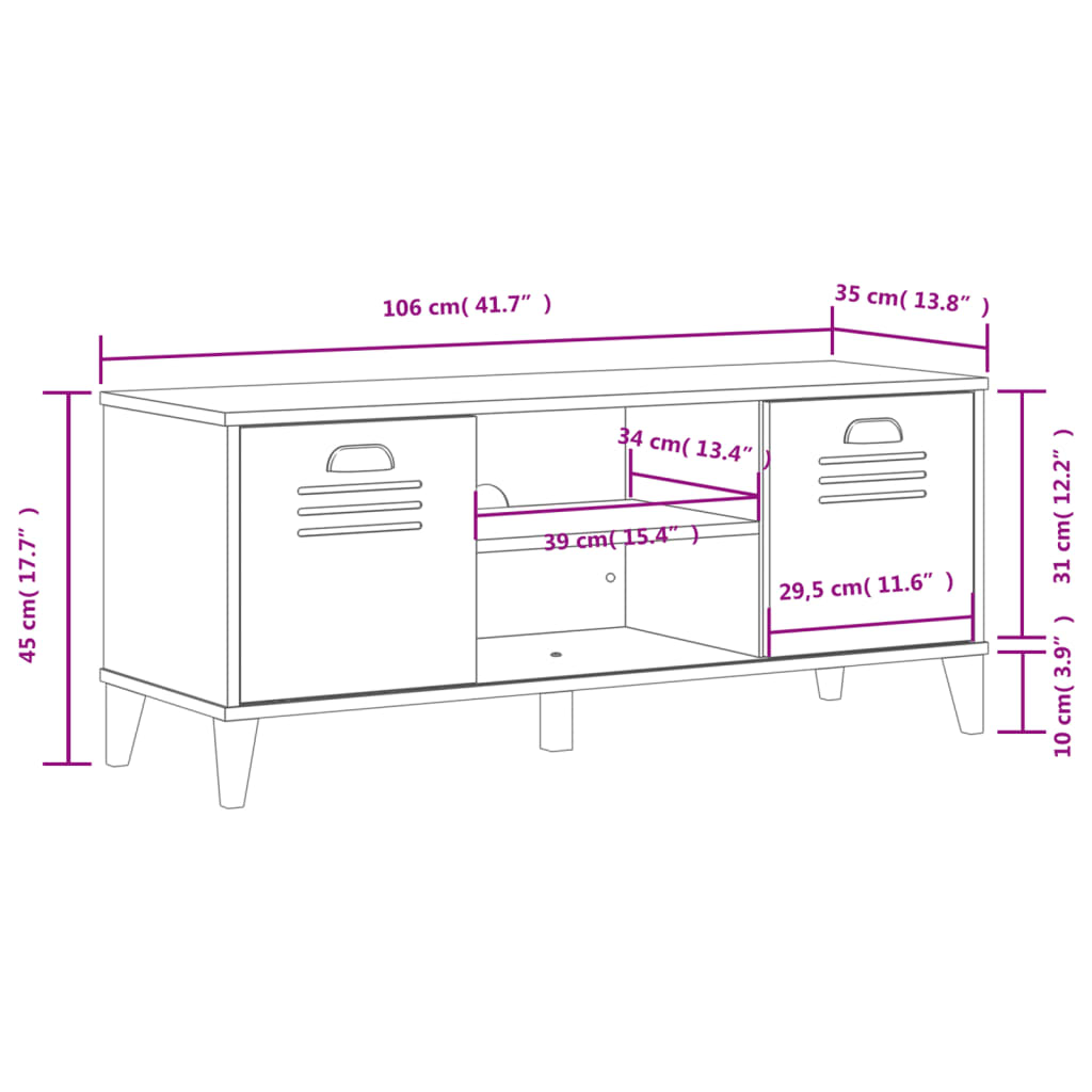 Shoe Bench "VIKEN" Black 106x35x45 cm Engineered Wood