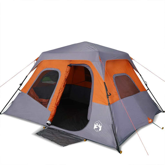 Family Tent 6-Person Grey and Orange Quick Release Waterproof Family Tent 6-Person Grey and Orange Quick Release Waterproof