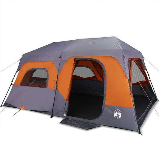 Family Tent 9-Person Grey and Orange Quick Release Waterproof Family Tent 9-Person Grey and Orange Quick Release Waterproof