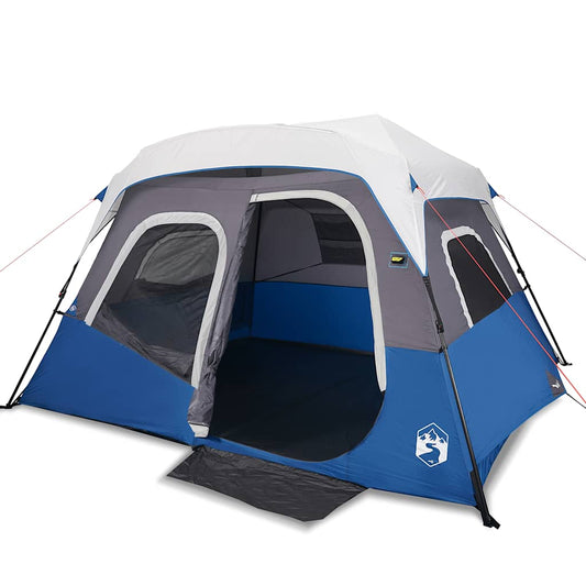 Family Tent with LED 6-Person Light Blue Quick Release Family Tent with LED 6-Person Light Blue Quick Release