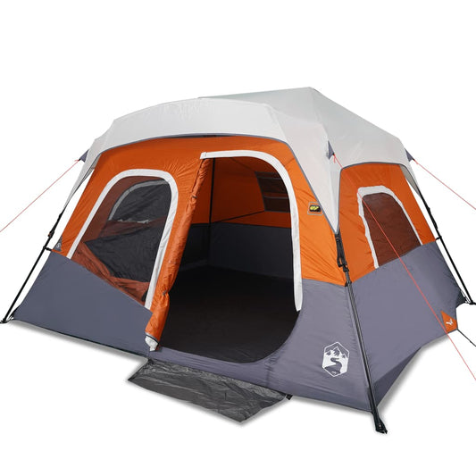 Family Tent with LED 6-Person Light Grey and Orange Quick Release Family Tent with LED 6-Person Light Grey and Orange Quick Release