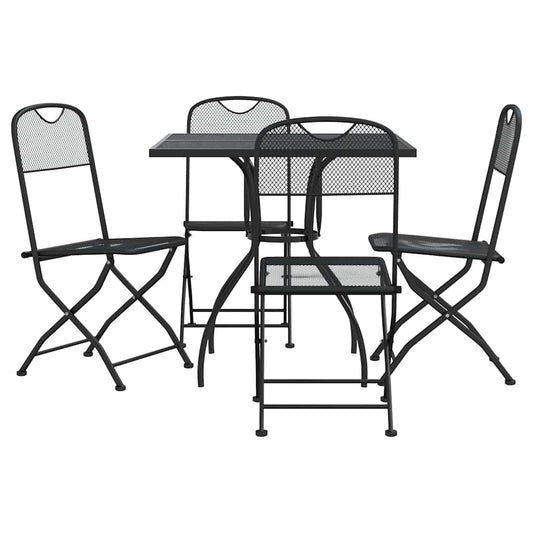 5 Piece Garden Dining Set Anthracite Metal Mesh 5 Piece Garden Dining Set Anthracite Metal Mesh