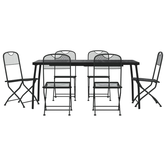 Garden Dining Set | Anthracite | Metal Mesh | Foldable Garden Dining Set | Anthracite | Metal Mesh | Foldable