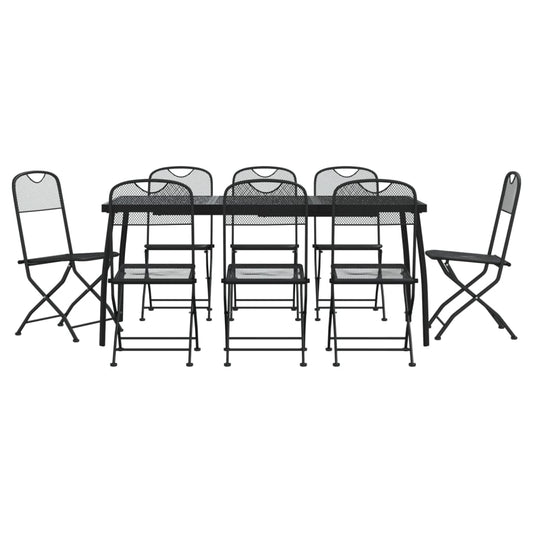 Garden Dining Set | Anthracite | Metal | Medium | Foldable Garden Dining Set | Anthracite | Metal | Medium | Foldable
