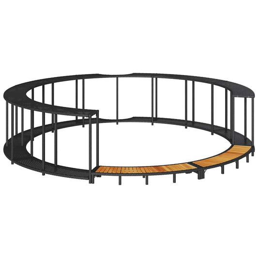 Hot Tub Surround with Storage and Wooden Step Black Poly Rattan Hot Tub Surround with Storage and Wooden Step Black Poly Rattan