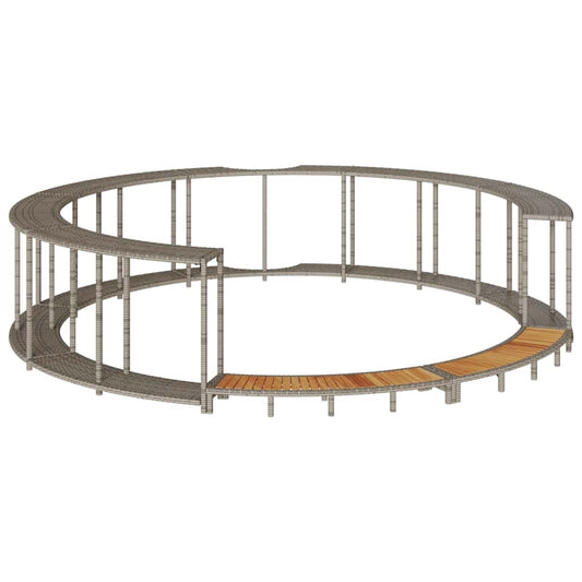 Hot Tub Surround with Storage and Wooden Step Grey Poly Rattan Hot Tub Surround with Storage and Wooden Step Grey Poly Rattan