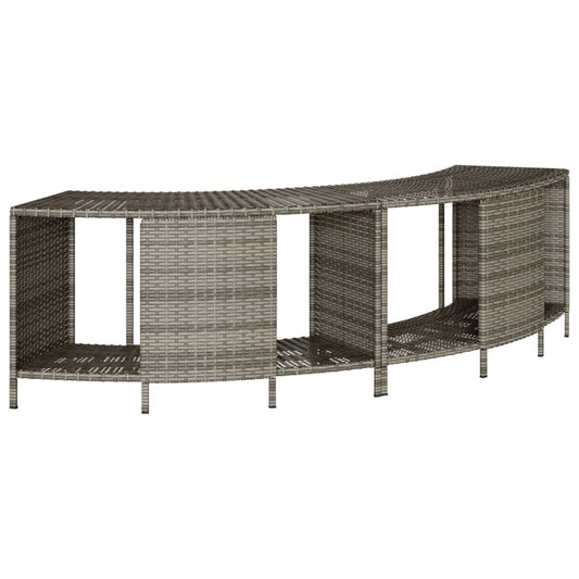 Storage Shelves for Hot Tub 2 pcs Grey Poly Rattan Storage Shelves for Hot Tub 2 pcs Grey Poly Rattan