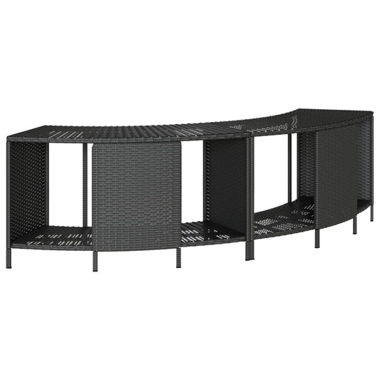 Storage Shelves for Hot Tub 2 pcs Black Poly Rattan Storage Shelves for Hot Tub 2 pcs Black Poly Rattan