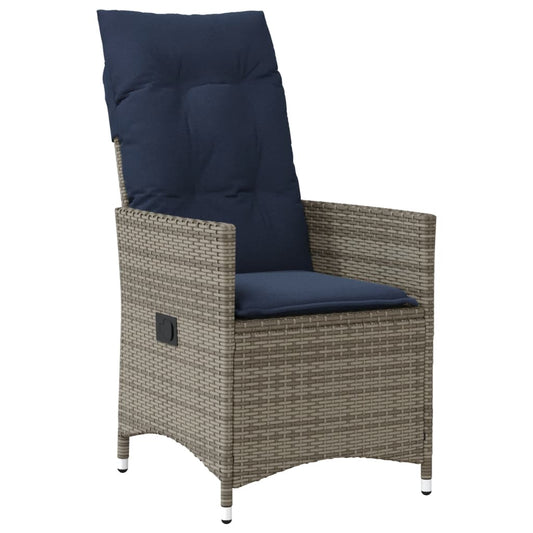 Reclining Garden Chair with Cushions Grey Poly Rattan Reclining Garden Chair with Cushions Grey Poly Rattan