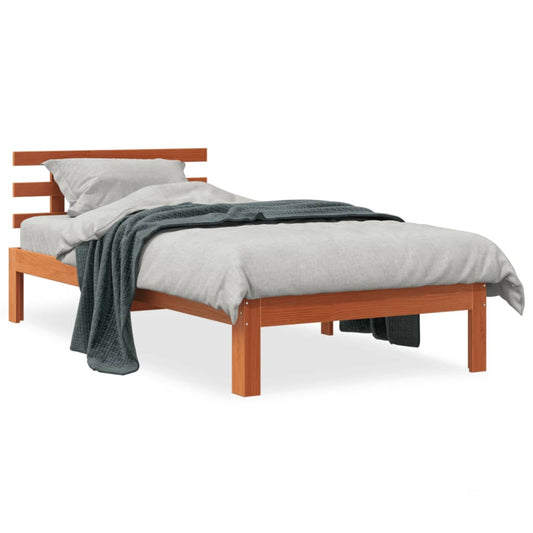 Bed Frame without Mattress Wax Brown 75x190 cm Small Single Solid Wood Pine Bed Frame without Mattress Wax Brown 75x190 cm Small Single Solid Wood Pine