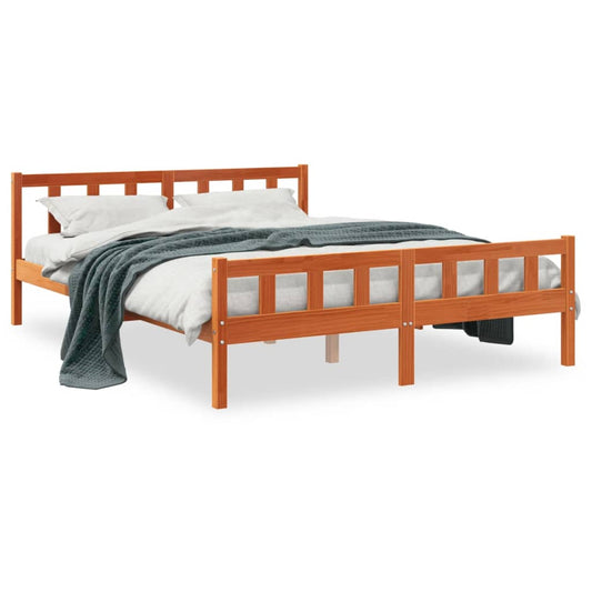 Bed Frame without Mattress Wax Brown 150x200 cm Solid Wood Pine Bed Frame without Mattress Wax Brown 150x200 cm Solid Wood Pine