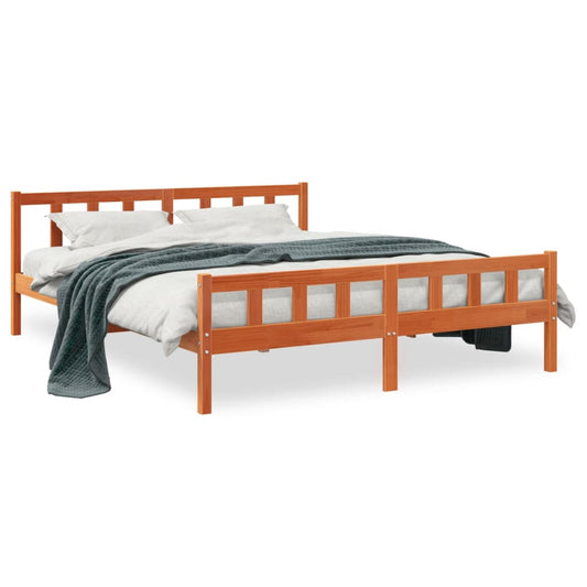 Bed Frame without Mattress Wax Brown 160x200 cm Solid Wood Pine Bed Frame without Mattress Wax Brown 160x200 cm Solid Wood Pine