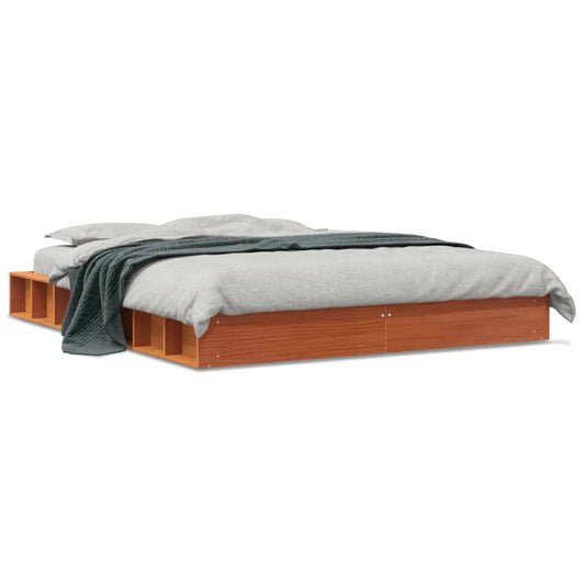 Bed Frame without Mattress Wax Brown 160x200 cm Solid Wood Pine Bed Frame without Mattress Wax Brown 160x200 cm Solid Wood Pine
