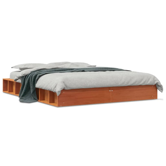 Bed Frame without Mattress Wax Brown 120x200 cm Solid Wood Pine Bed Frame without Mattress Wax Brown 120x200 cm Solid Wood Pine
