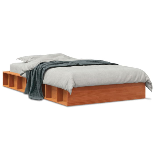Bed Frame without Mattress Wax Brown 75x190 cm Solid Wood Pine Bed Frame without Mattress Wax Brown 75x190 cm Solid Wood Pine