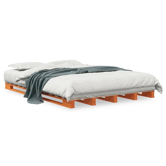 Pallet Bed without Mattress Wax Brown 140x200cm Solid Wood Pine Pallet Bed without Mattress Wax Brown 140x200cm Solid Wood Pine