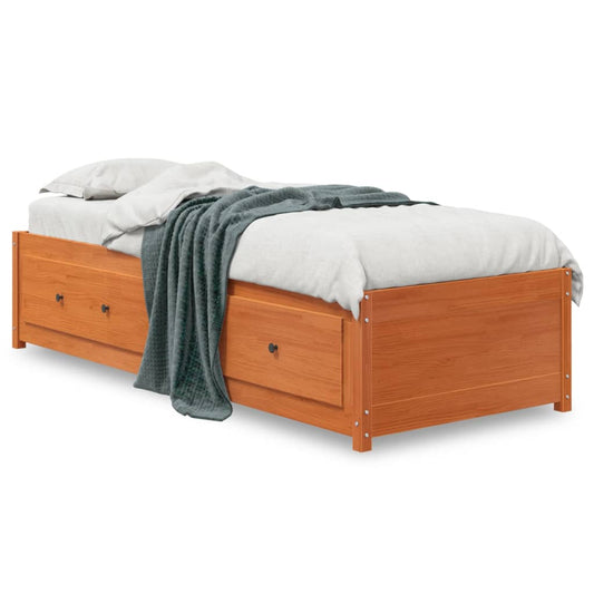 Day Bed without Mattress Wax Brown 75x190 cm Small Single Solid Wood Pine Day Bed without Mattress Wax Brown 75x190 cm Small Single Solid Wood Pine