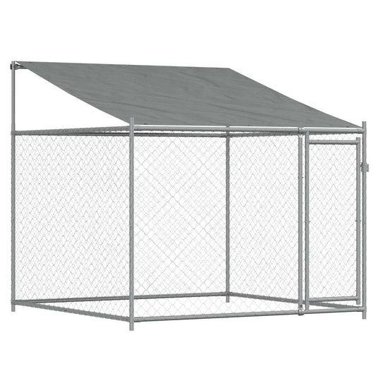 Dog Cage with Roof and Door Grey 2x2x2 m Galvanised Steel Dog Cage with Roof and Door Grey 2x2x2 m Galvanised Steel