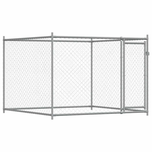Dog Cage with Door Grey 2x2x1.5 m Galvanised Steel Dog Cage with Door Grey 2x2x1.5 m Galvanised Steel