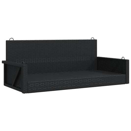 Swing Bench Black 119x56x48 cm Poly Rattan Swing Bench Black 119x56x48 cm Poly Rattan