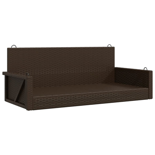 Swing Bench Brown 119x56x48 cm Poly Rattan Swing Bench Brown 119x56x48 cm Poly Rattan
