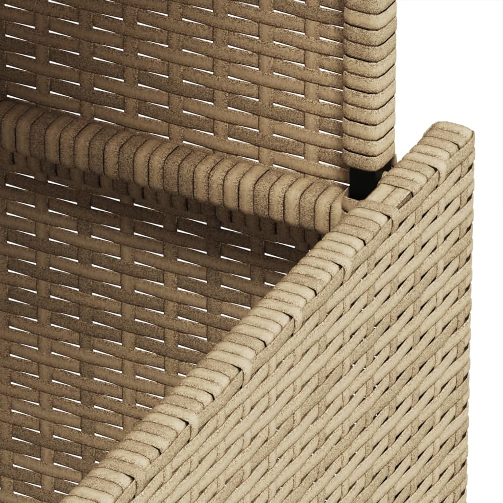 Garden Table with Glass Top Beige 100x55x73 cm Poly Rattan