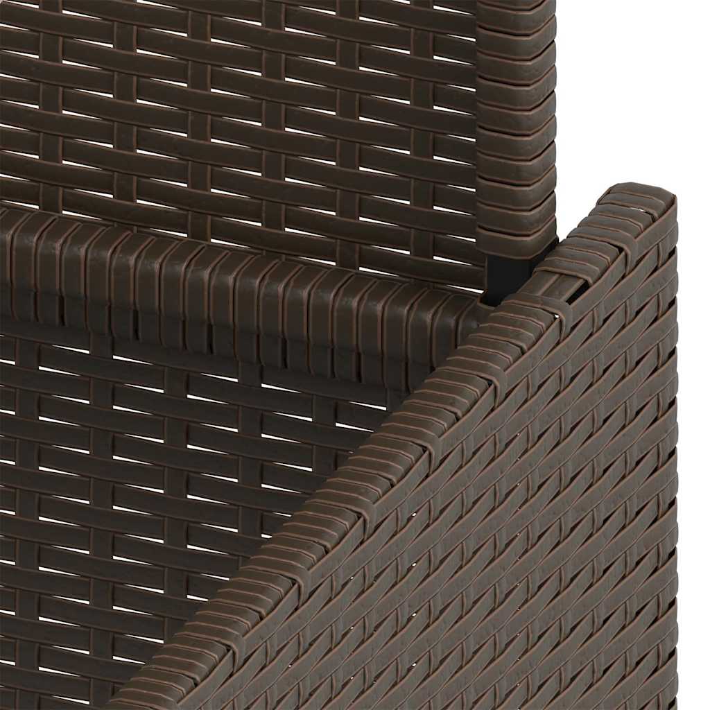 Garden Table with Glass Top Brown 100x55x73 cm Poly Rattan