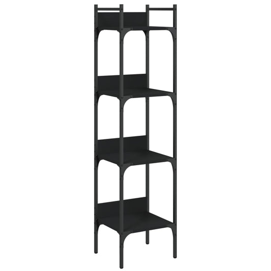 Bookshelf 4-Tier Black 35x30x138.5 cm Engineered Wood Bookshelf 4-Tier Black 35x30x138.5 cm Engineered Wood