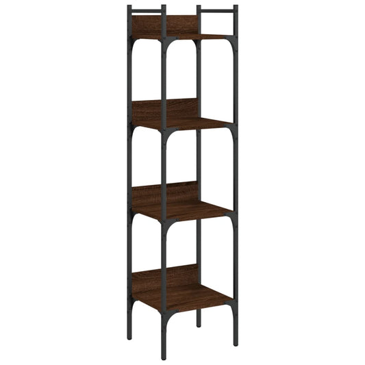 Bookshelf 4-Tier Brown Oak 35x30x138.5 cm Engineered Wood Bookshelf 4-Tier Brown Oak 35x30x138.5 cm Engineered Wood