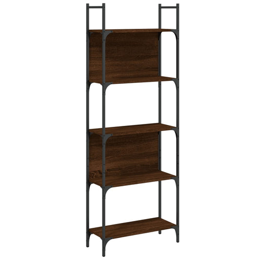 Bookshelf 5-Tier Brown Oak 60.5x24x166.5 cm Engineered Wood Bookshelf 5-Tier Brown Oak 60.5x24x166.5 cm Engineered Wood