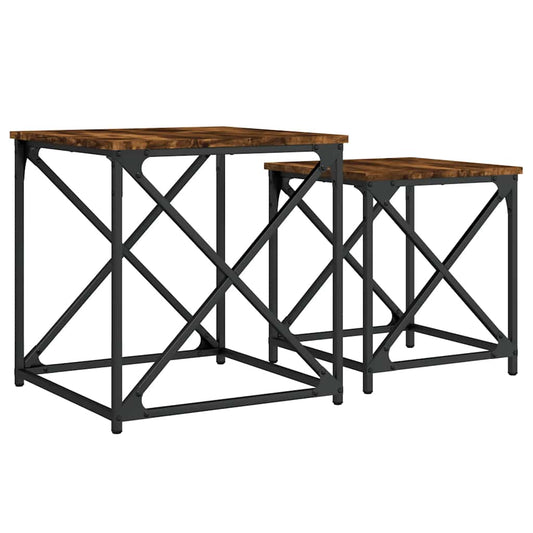 Nesting Coffee Tables 2 pcs Smoked Oak Engineered Wood Nesting Coffee Tables 2 pcs Smoked Oak Engineered Wood