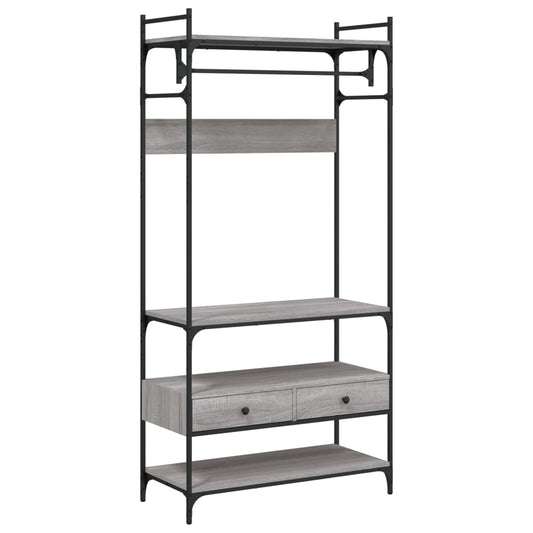 Wardrobe with Drawers Grey Sonoma 89x39x184.5cm Engineered Wood Wardrobe with Drawers Grey Sonoma 89x39x184.5cm Engineered Wood