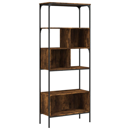 Bookcase 5-Tier Smoked Oak 76x33x188.5 cm Engineered Wood Bookcase 5-Tier Smoked Oak 76x33x188.5 cm Engineered Wood