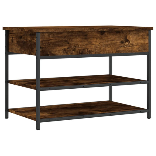 Shoe Bench Smoked Oak 70x42.5x50 cm Engineered Wood Shoe Bench Smoked Oak 70x42.5x50 cm Engineered Wood