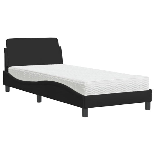 Bed with Mattress "Dover" Black Single Fabric Bed with Mattress "Dover" Black Single Fabric