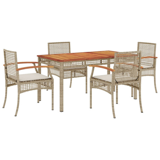 Garden Dining Set | Beige | PE Rattan | 5 Piece | Removable Covers Garden Dining Set | Beige | PE Rattan | 5 Piece | Removable Covers