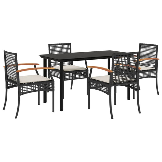 Garden Dining Set | Black | PE Rattan | Medium | Removable Covers Garden Dining Set | Black | PE Rattan | Medium | Removable Covers