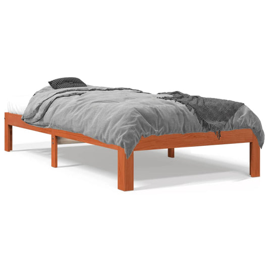 Bed Frame without Mattress Wax Brown 100x200 cm Solid Wood Pine Bed Frame without Mattress Wax Brown 100x200 cm Solid Wood Pine