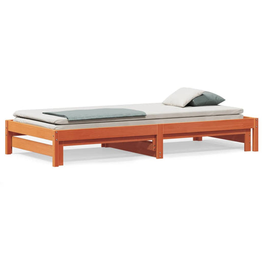 Day Bed with Trundle without Mattress Wax Brown 90x190 cm Day Bed with Trundle without Mattress Wax Brown 90x190 cm
