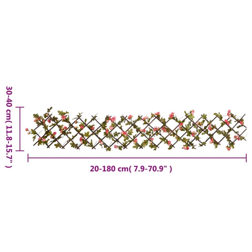 Artificial Ivy Trellis Expandable 5 pcs Dark Pink 180x30 cm