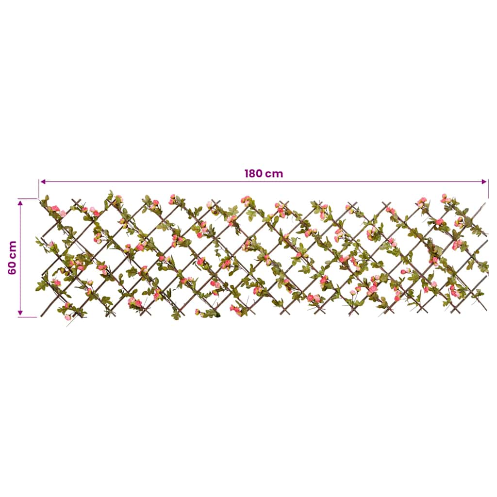 Artificial Ivy Trellis Expandable 5 pcs Dark Pink 180x60 cm