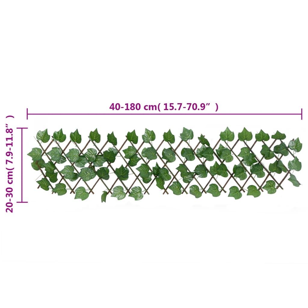 Artificial Grape Leaf Trellis Expandable Green 5 pcs 180x20 cm
