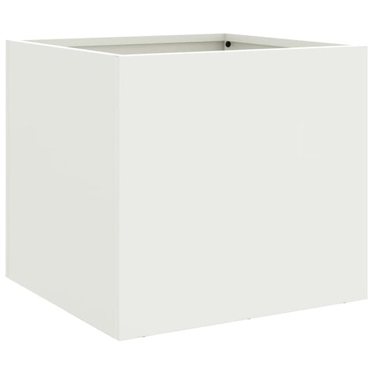 Planter White 32x30x29 cm Steel Planter White 32x30x29 cm Steel