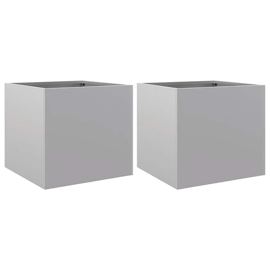Planters 2 pcs Silver 32x30x29 cm Galvanised Steel Planters 2 pcs Silver 32x30x29 cm Galvanised Steel