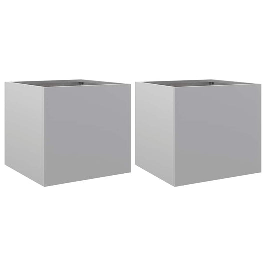 Planters 2 pcs Silver 32x30x29 cm Galvanised Steel Planters 2 pcs Silver 32x30x29 cm Galvanised Steel