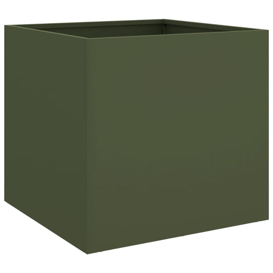Planter Olive Green 42x40x39 cm Steel Planter Olive Green 42x40x39 cm Steel